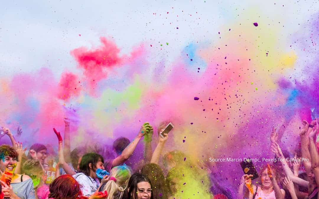 People celebrating to illustrate a raucous expression of happiness.