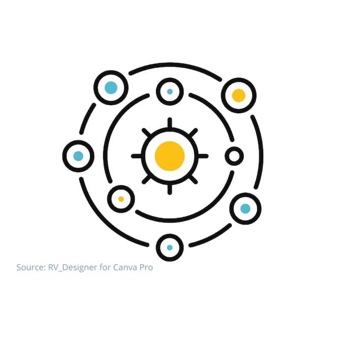 Image of sun & planets to illustrate the system.