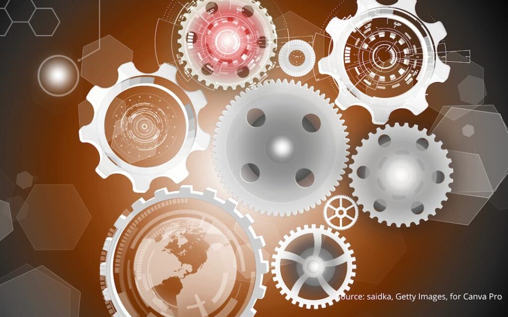 Gears working together to illustrate statbility.